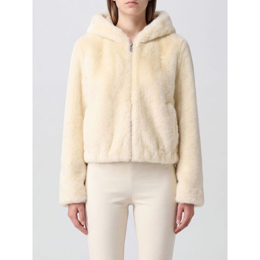 Pinko Women Pinko Short Faux Fur Hooded Jacket With Dropped Shoulders